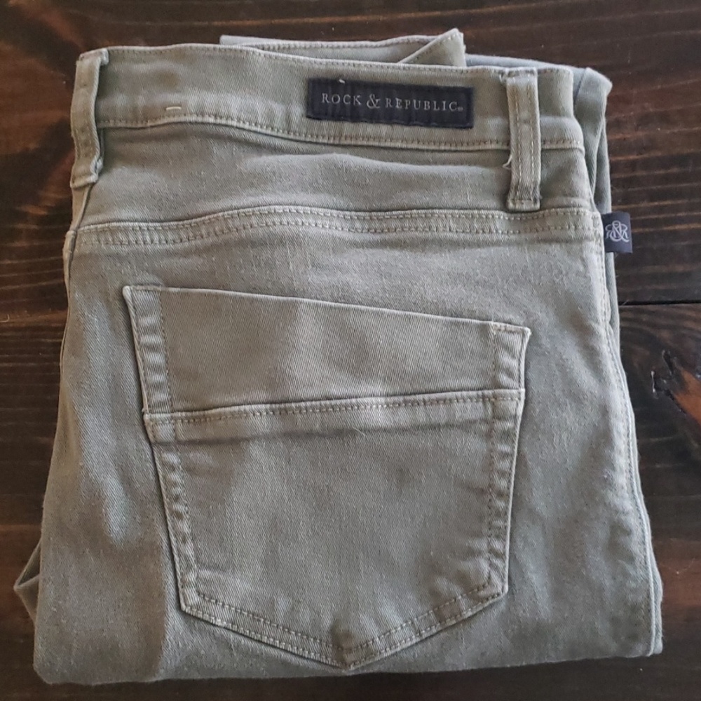 Rock & Republic olive green skinny jeans